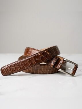 Karoo Classics Tan Genuine Nile Crocodile Belt